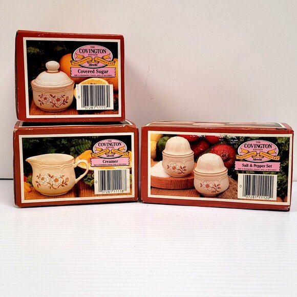 The Covington Edition Idlewild S & P Creamer Covered Stoneware Sugar Dish Japan - Picture 2 of 9